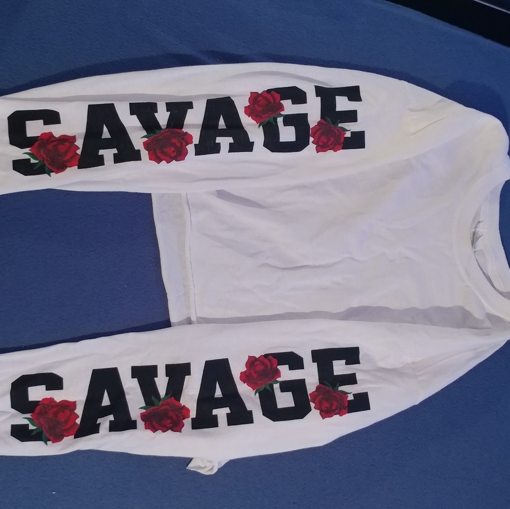 Long sleeve white crop top